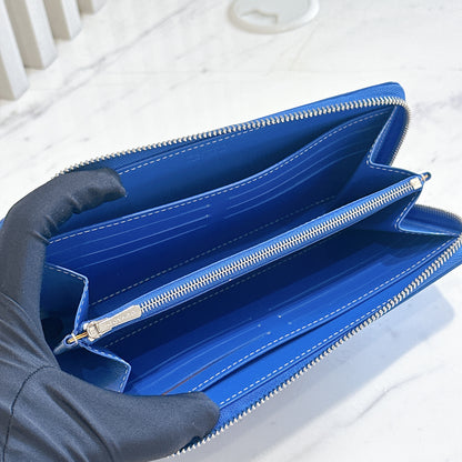 Goyard Matignon Zip Around Wallet in Blue
