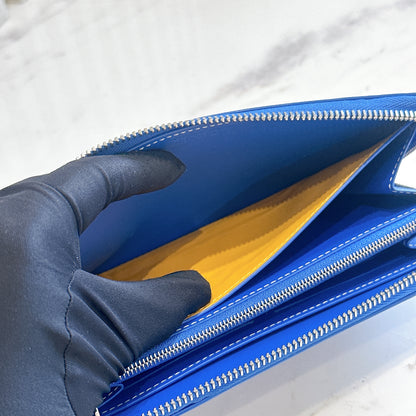 Goyard Matignon Zip Around Wallet in Blue