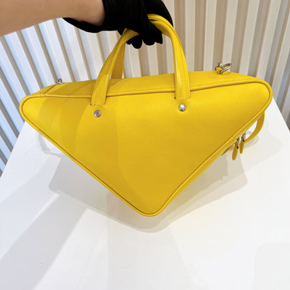 Balenciaga Small Triangle Duffle Bag In Yellow