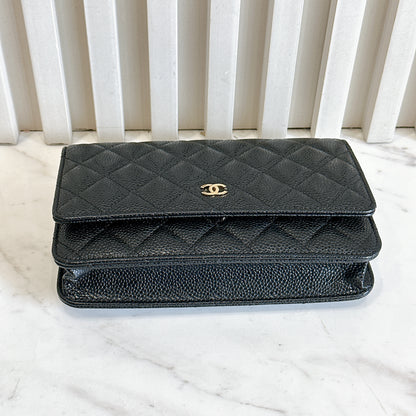 Chanel Wallet On Chain in Black GHW