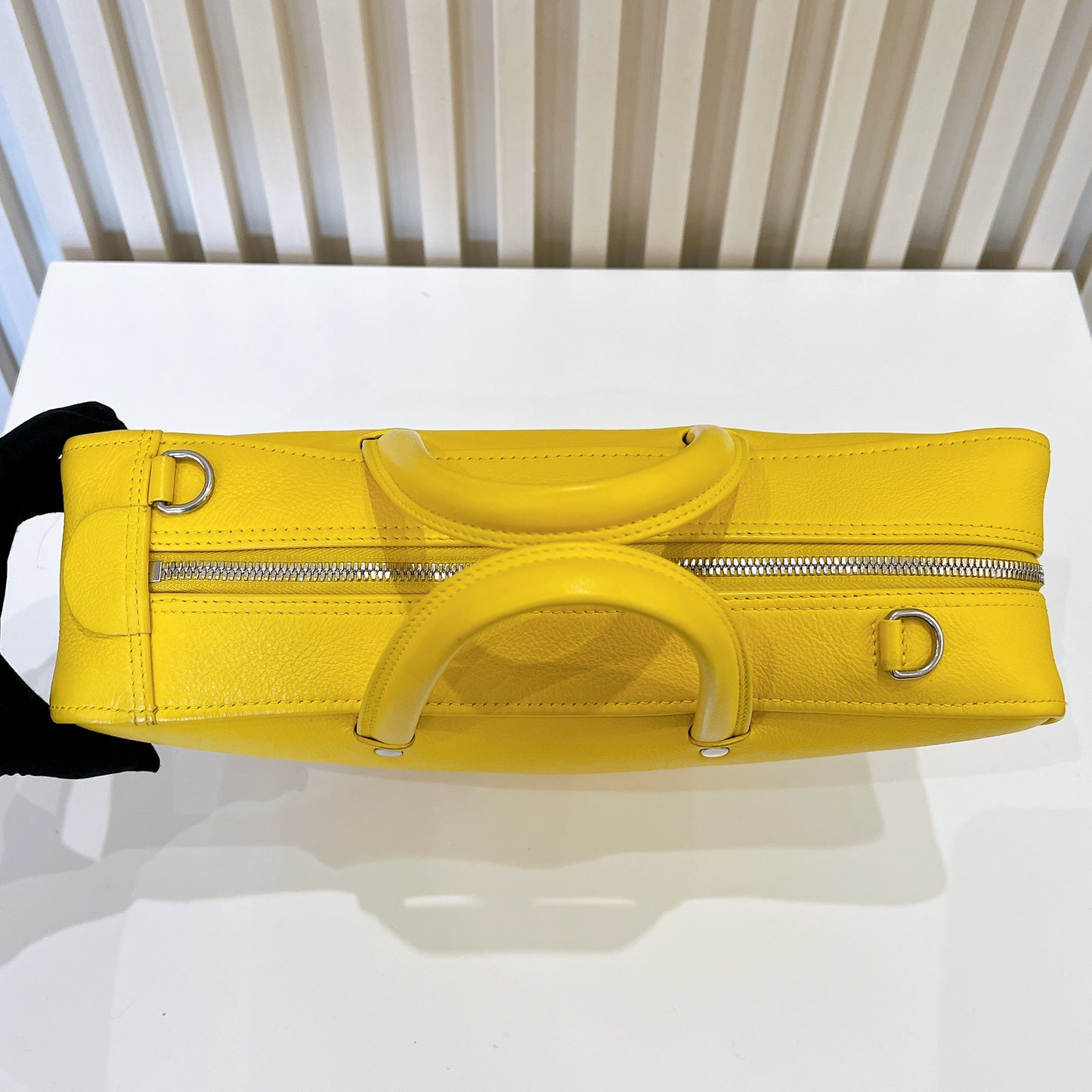 Balenciaga Small Triangle Duffle Bag In Yellow
