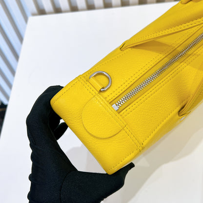 Balenciaga Small Triangle Duffle Bag In Yellow