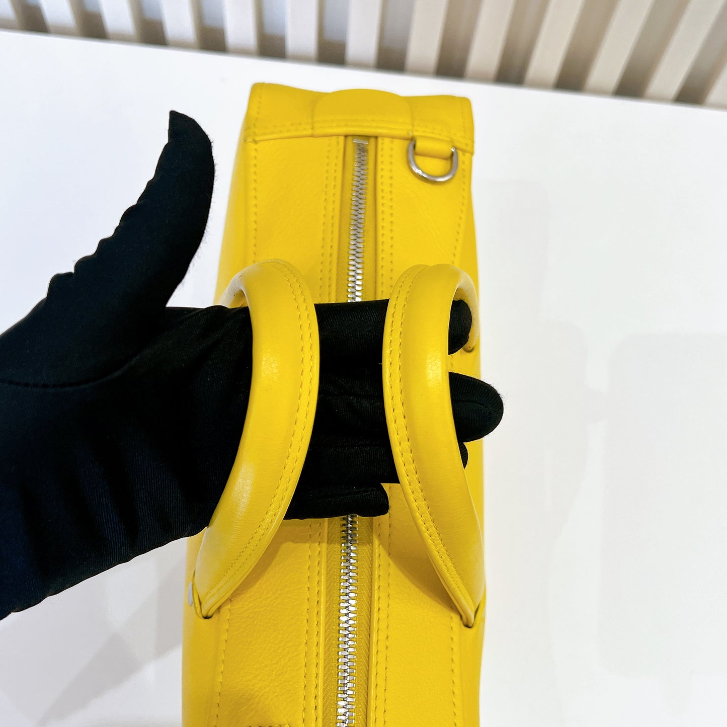 Balenciaga Small Triangle Duffle Bag In Yellow