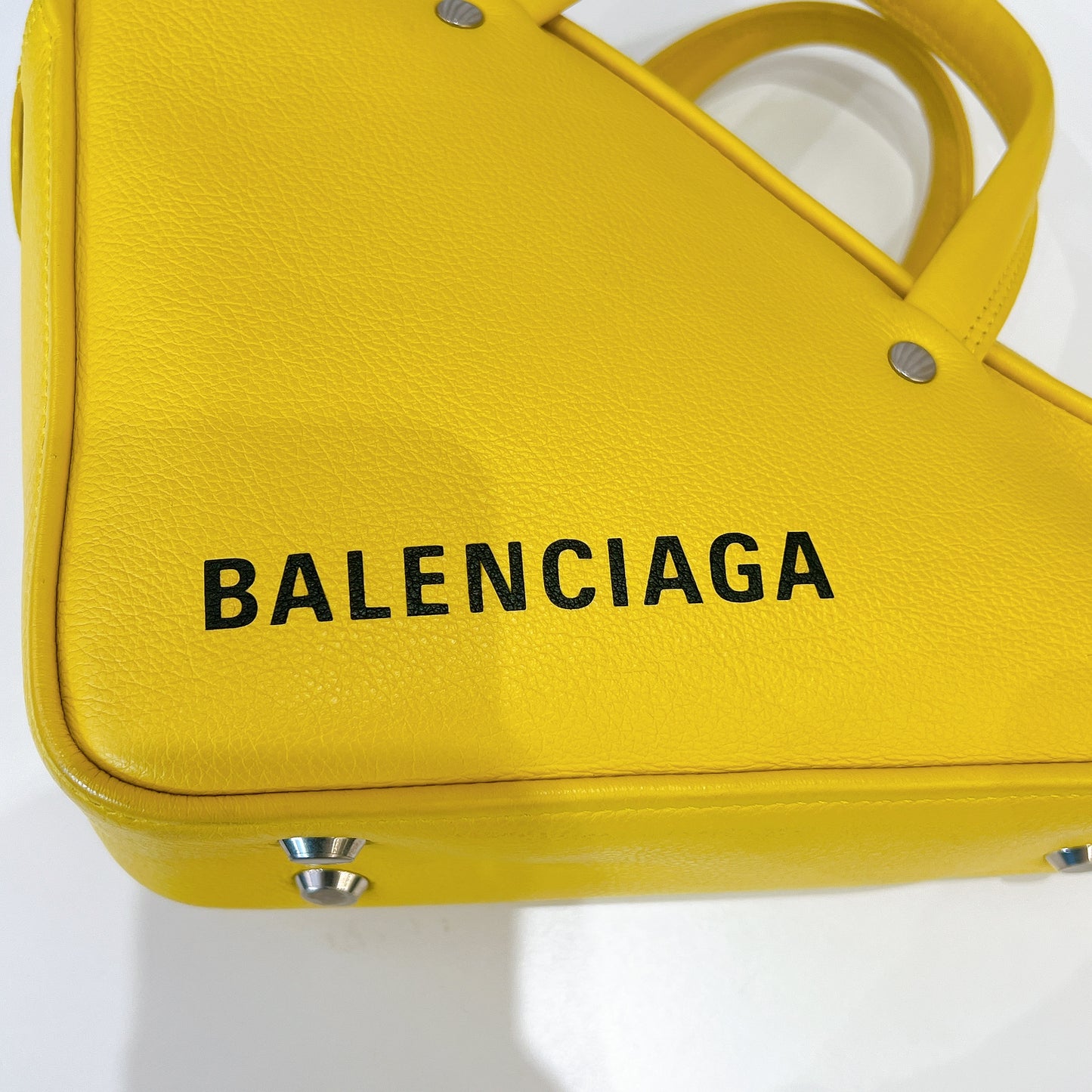 Balenciaga Small Triangle Duffle Bag In Yellow