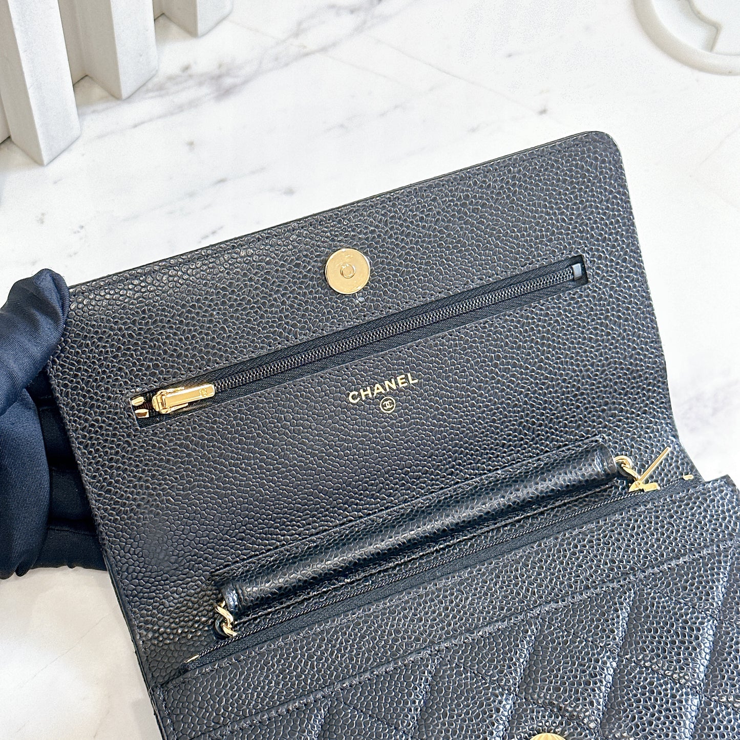 Chanel Wallet On Chain in Black GHW