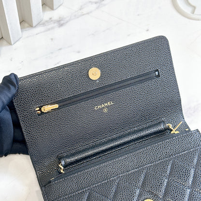 Chanel Wallet On Chain in Black GHW