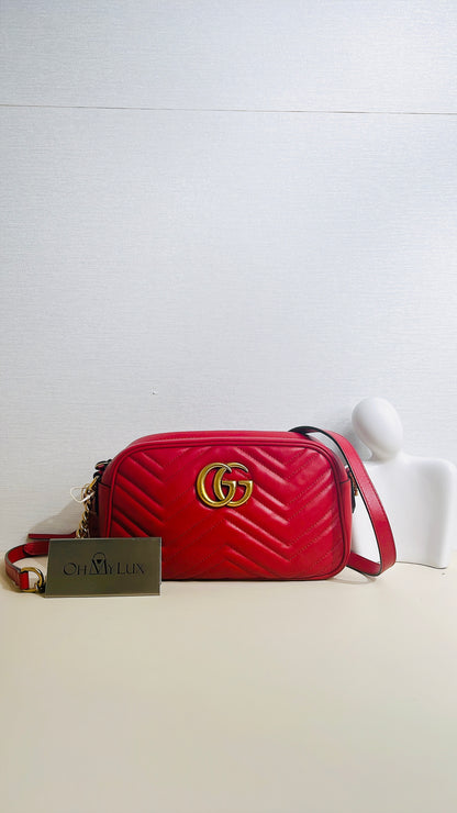 Gucci Marmont Camera Bag in Red Small