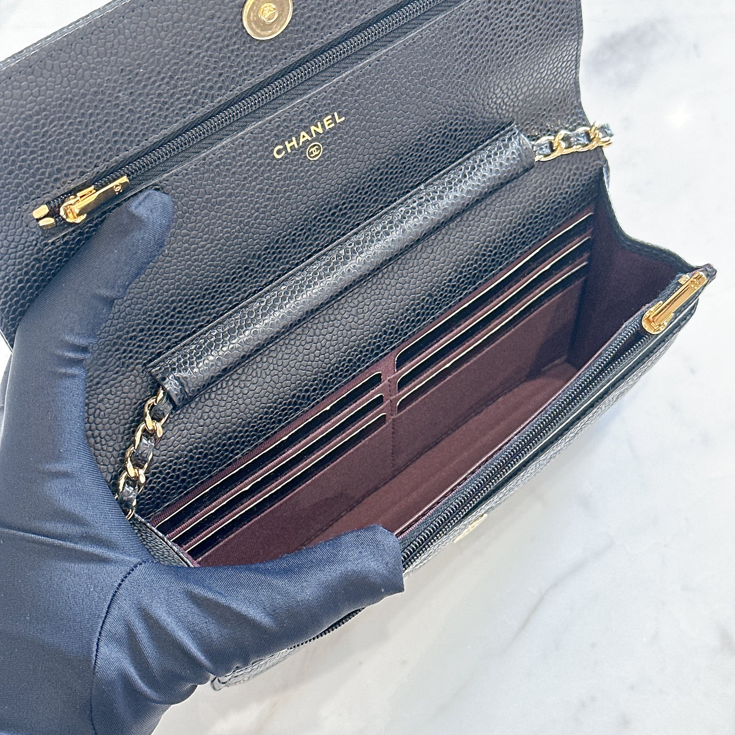 Chanel Wallet On Chain in Black GHW