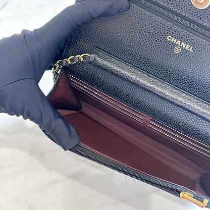 Chanel Wallet On Chain in Black GHW
