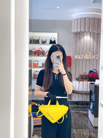 Balenciaga Small Triangle Duffle Bag In Yellow