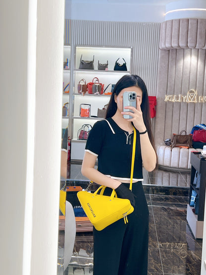 Balenciaga Small Triangle Duffle Bag In Yellow
