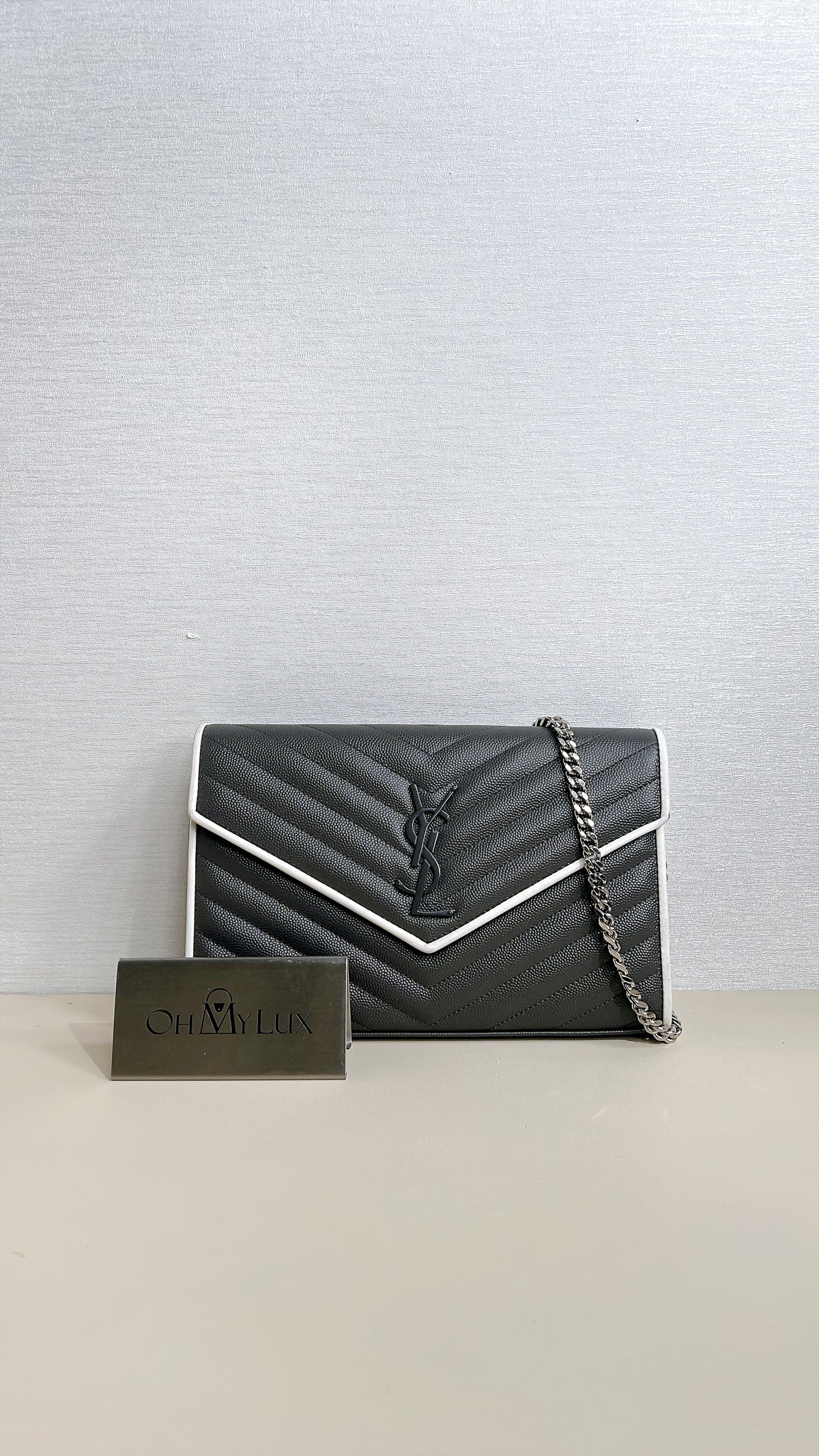 YSL WOC Grey with White Stripe
