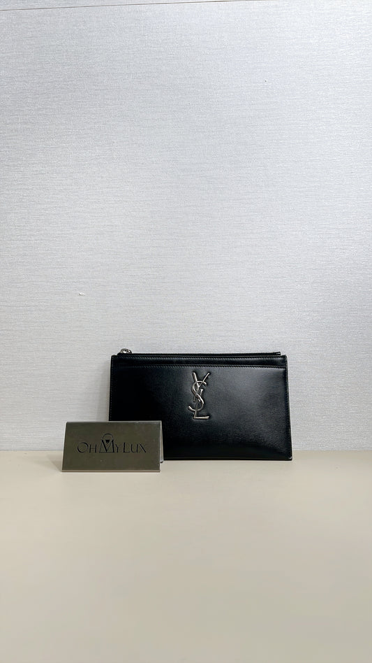 YSL Monogram Bill Pouch in Smooth Calfskin