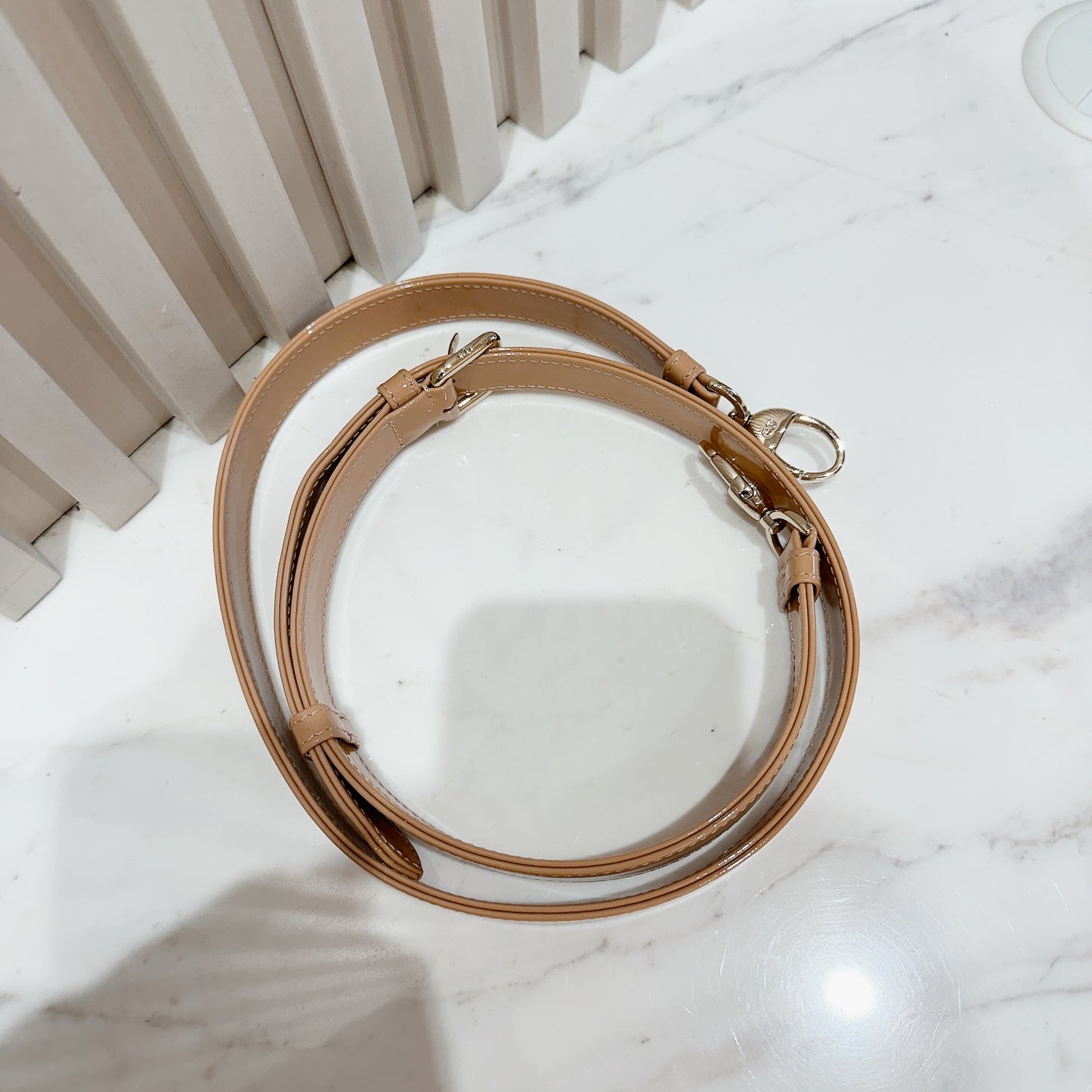 Lady Dior Medium in Beige Patent GHW