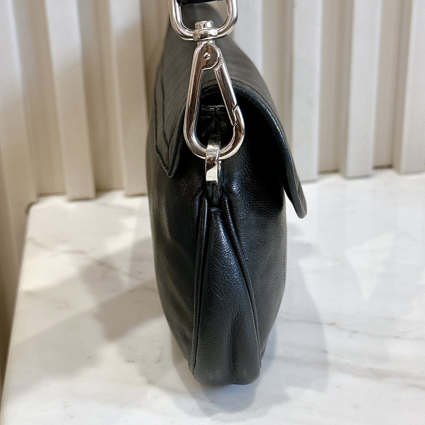 Prada Tassel Baguette in Black Nappa Leather