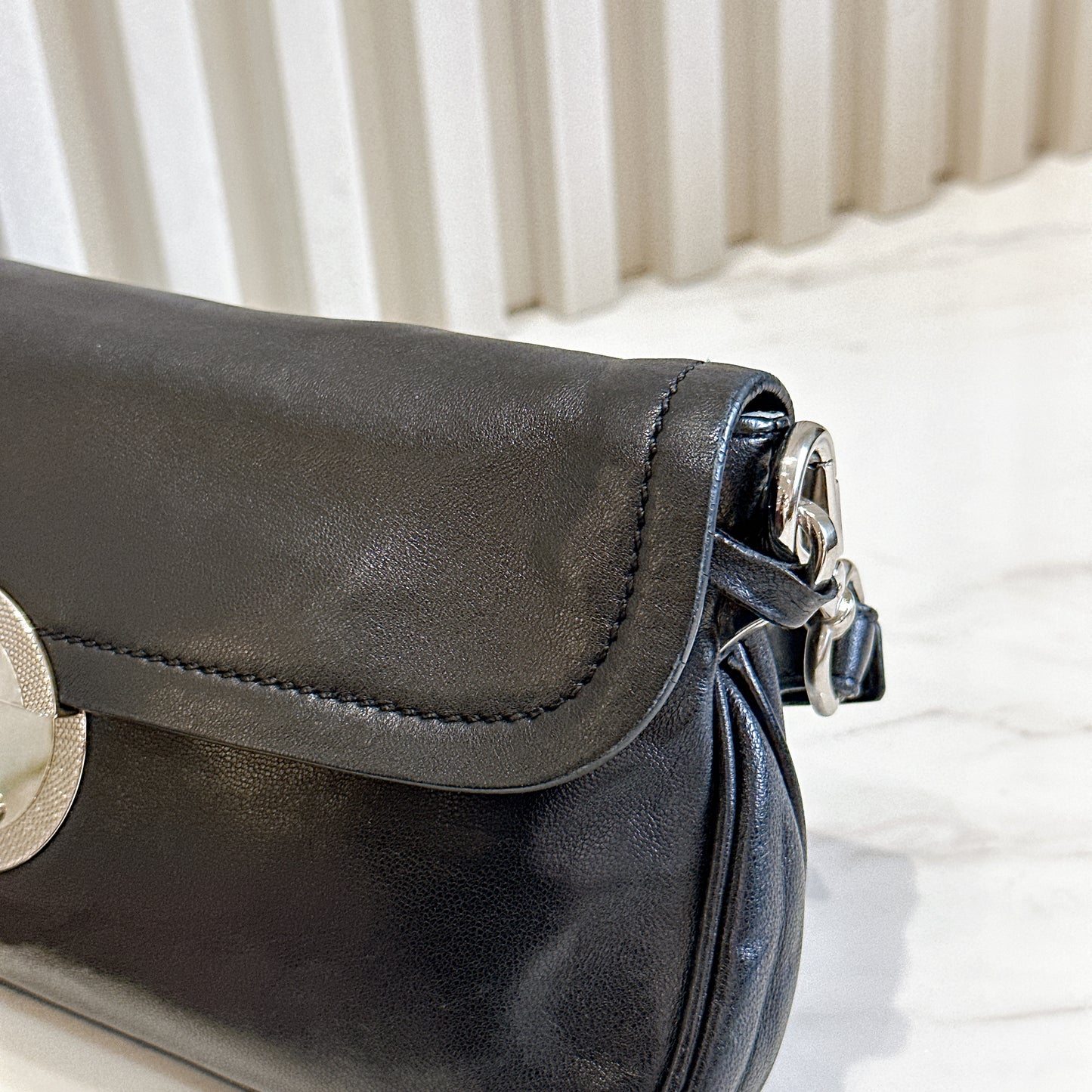 Prada Tassel Baguette in Black Nappa Leather