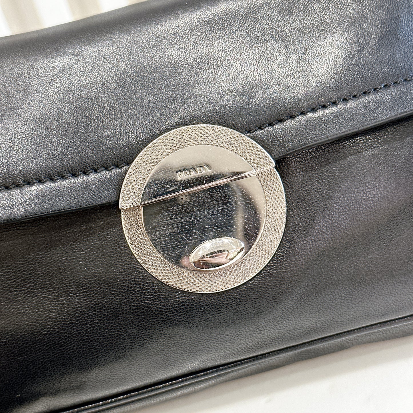 Prada Tassel Baguette in Black Nappa Leather