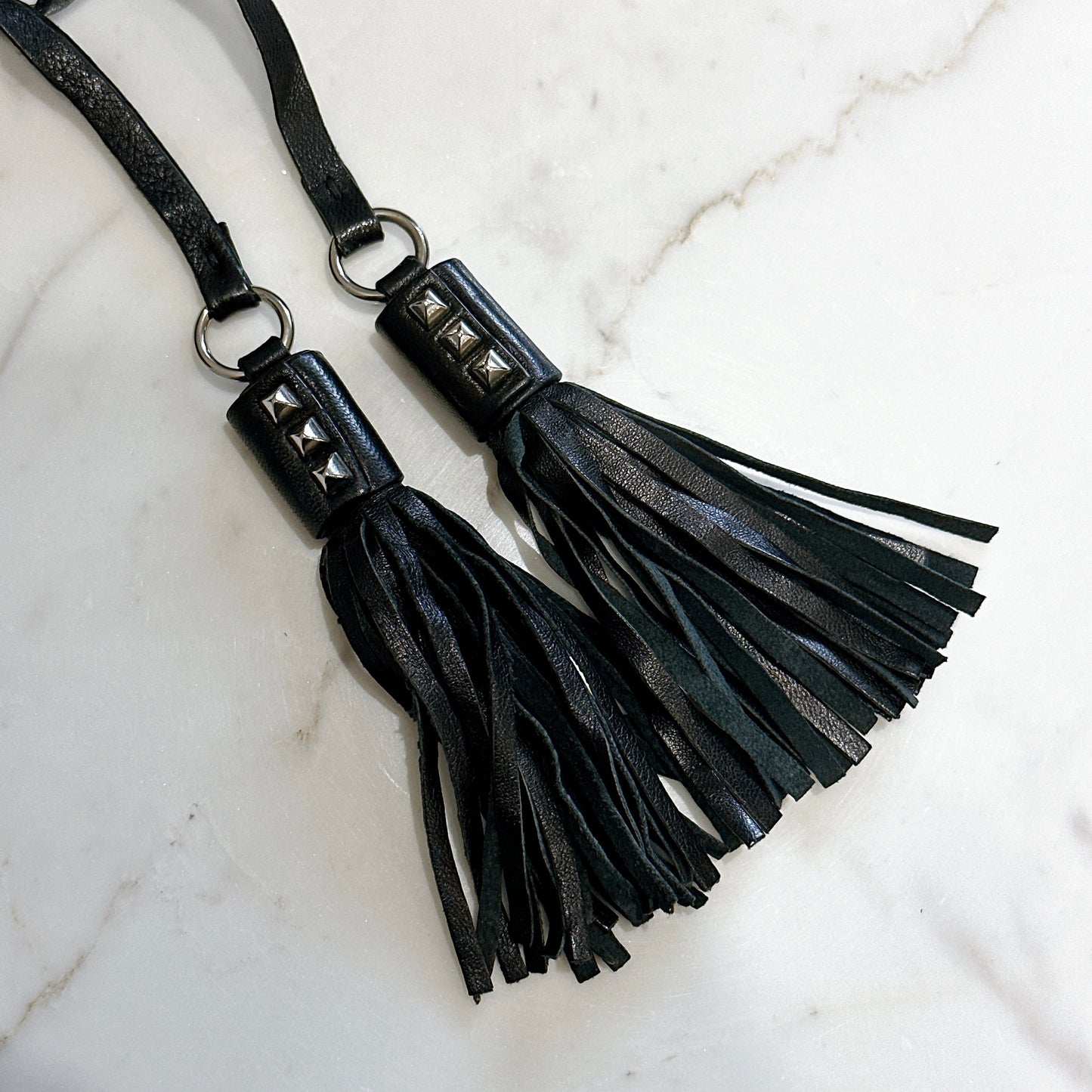 Prada Tassel Baguette in Black Nappa Leather