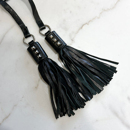 Prada Tassel Baguette in Black Nappa Leather
