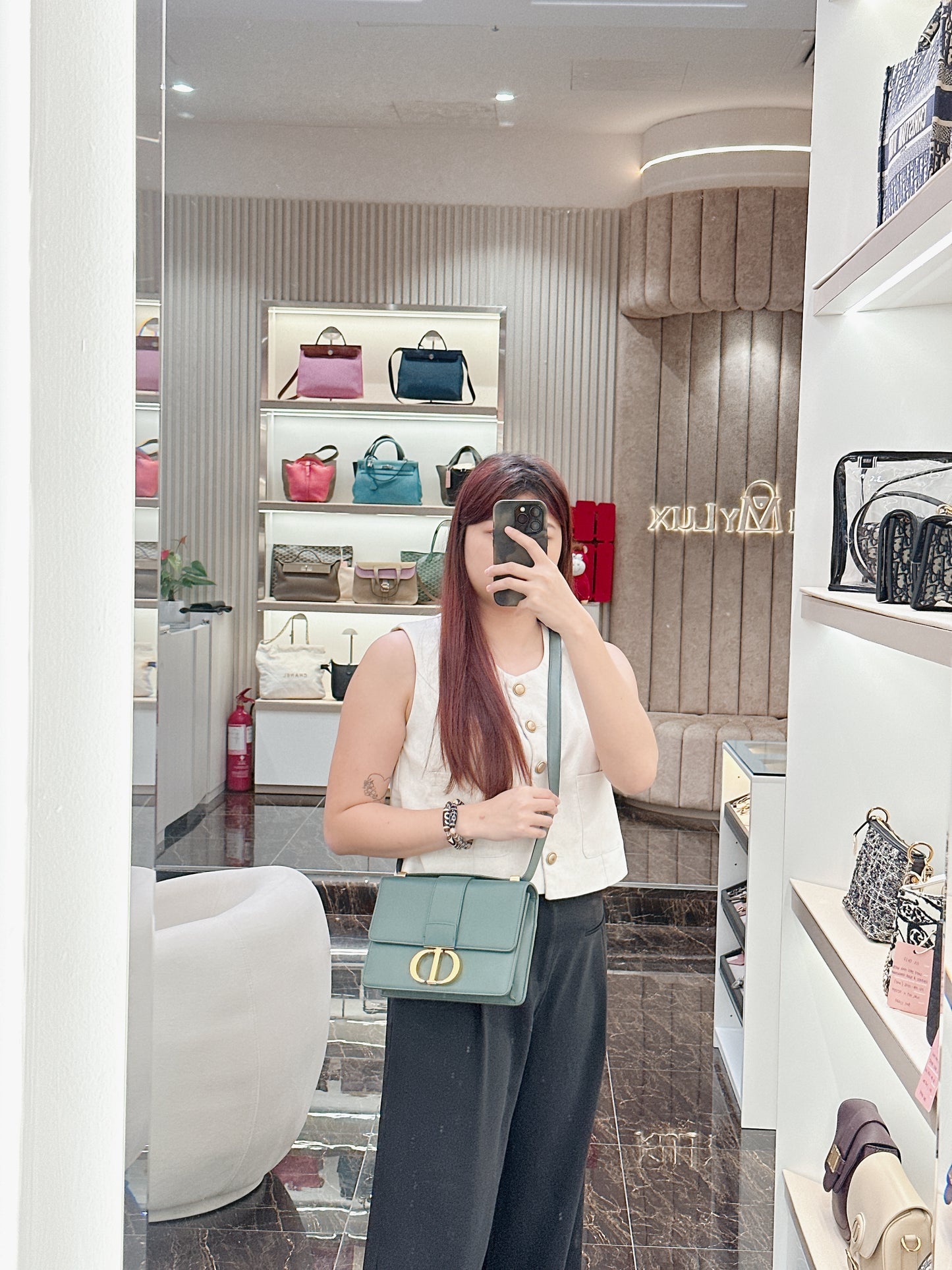 Dior Montaigne 30 Calfskin in Green
