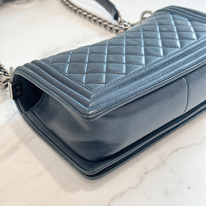 Chanel Boy Old Medium in Blue