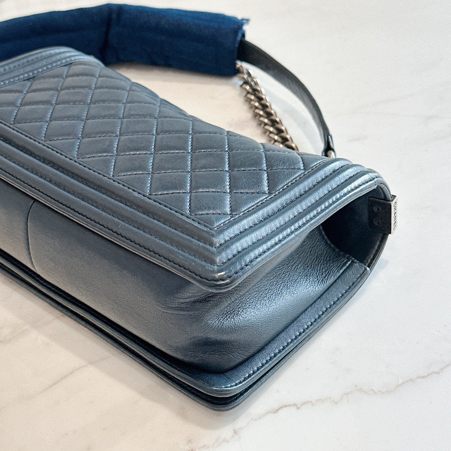 Chanel Boy Old Medium in Blue
