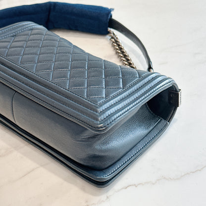Chanel Boy Old Medium in Blue