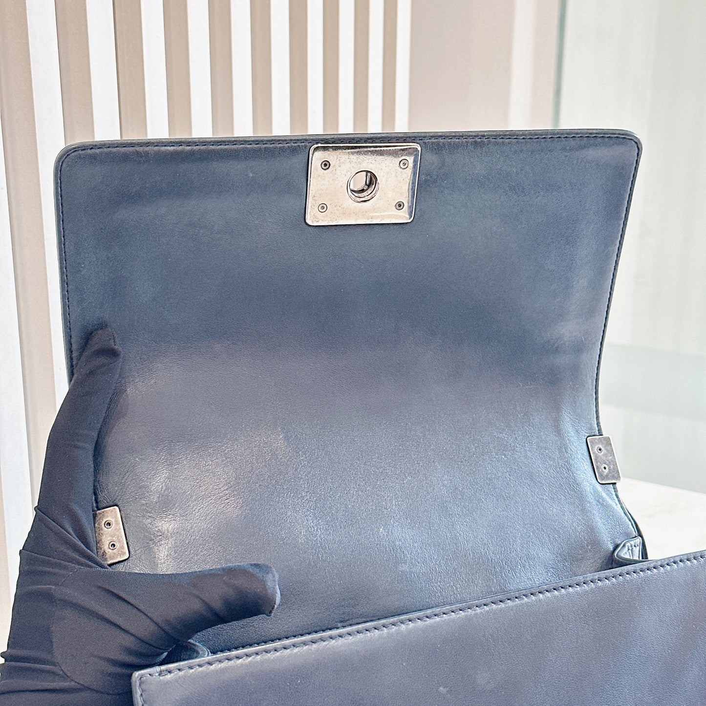 Chanel Boy Old Medium in Blue