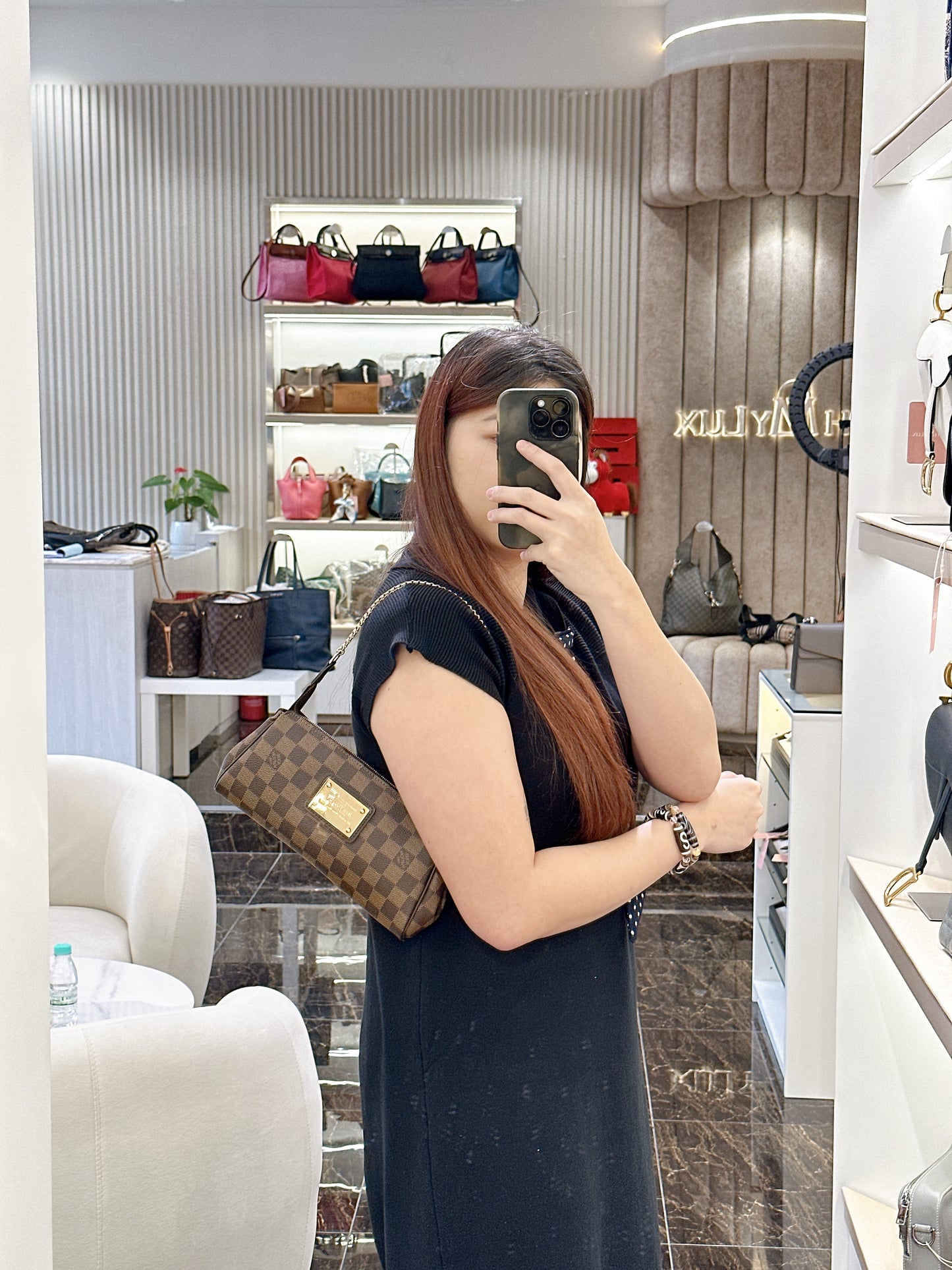 LV Damier Ebene Eva Clutch