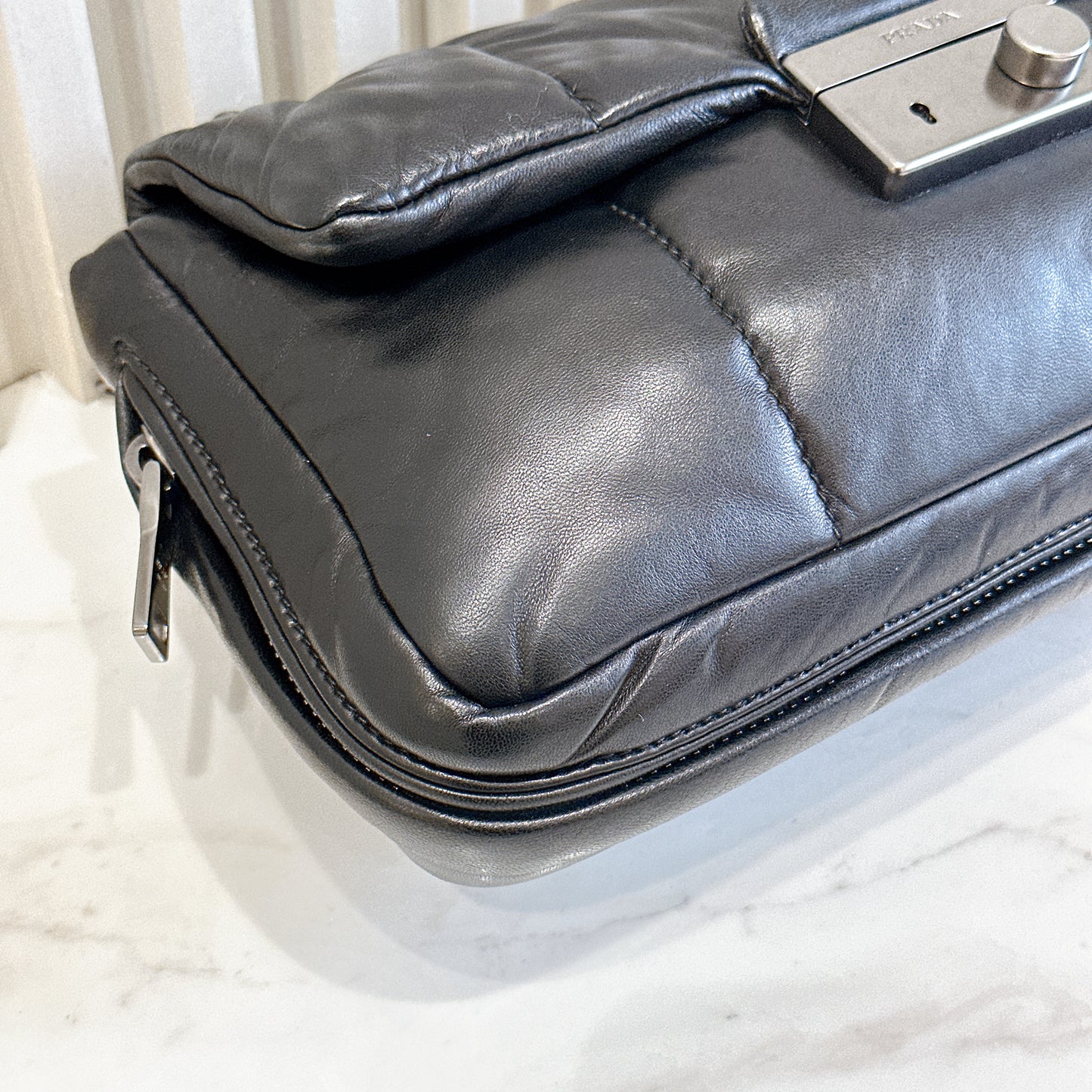 Prada Nappa Bomber Chain Bag