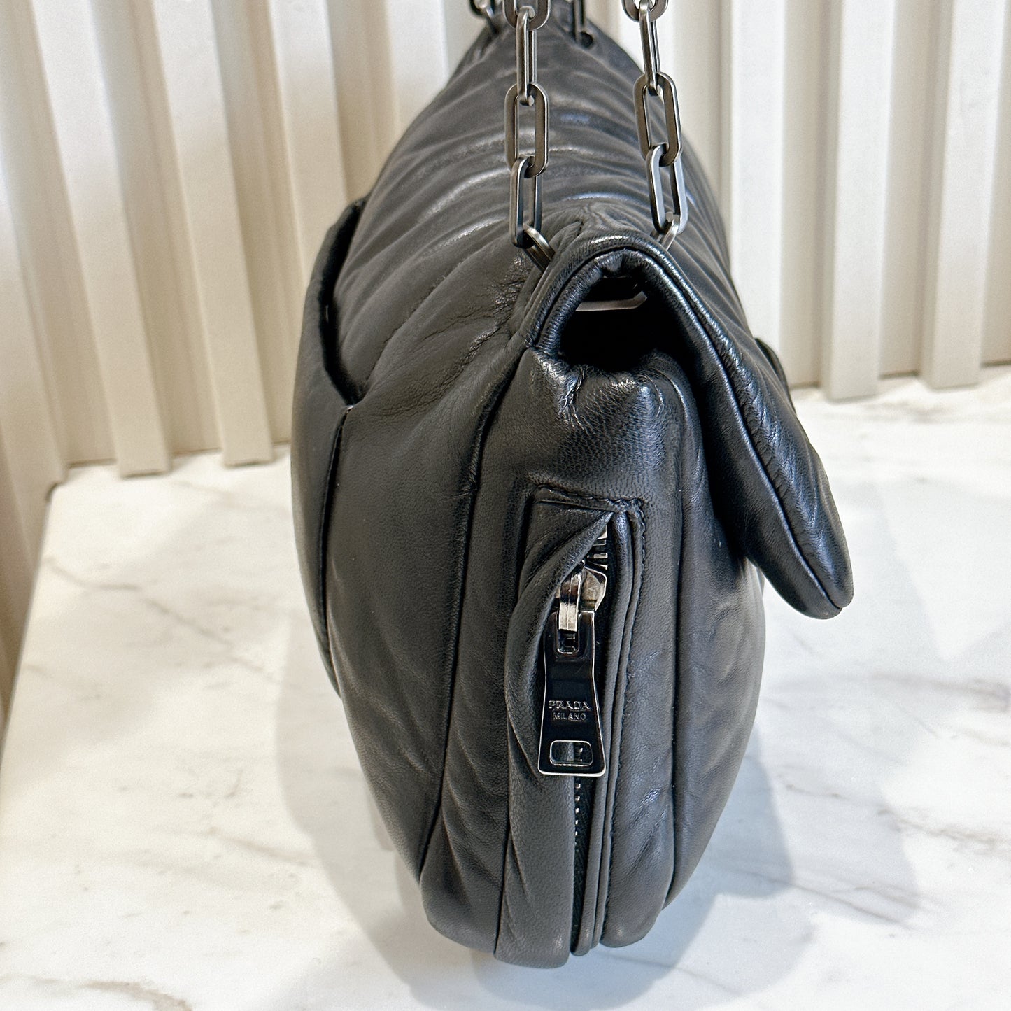 Prada Nappa Bomber Chain Bag