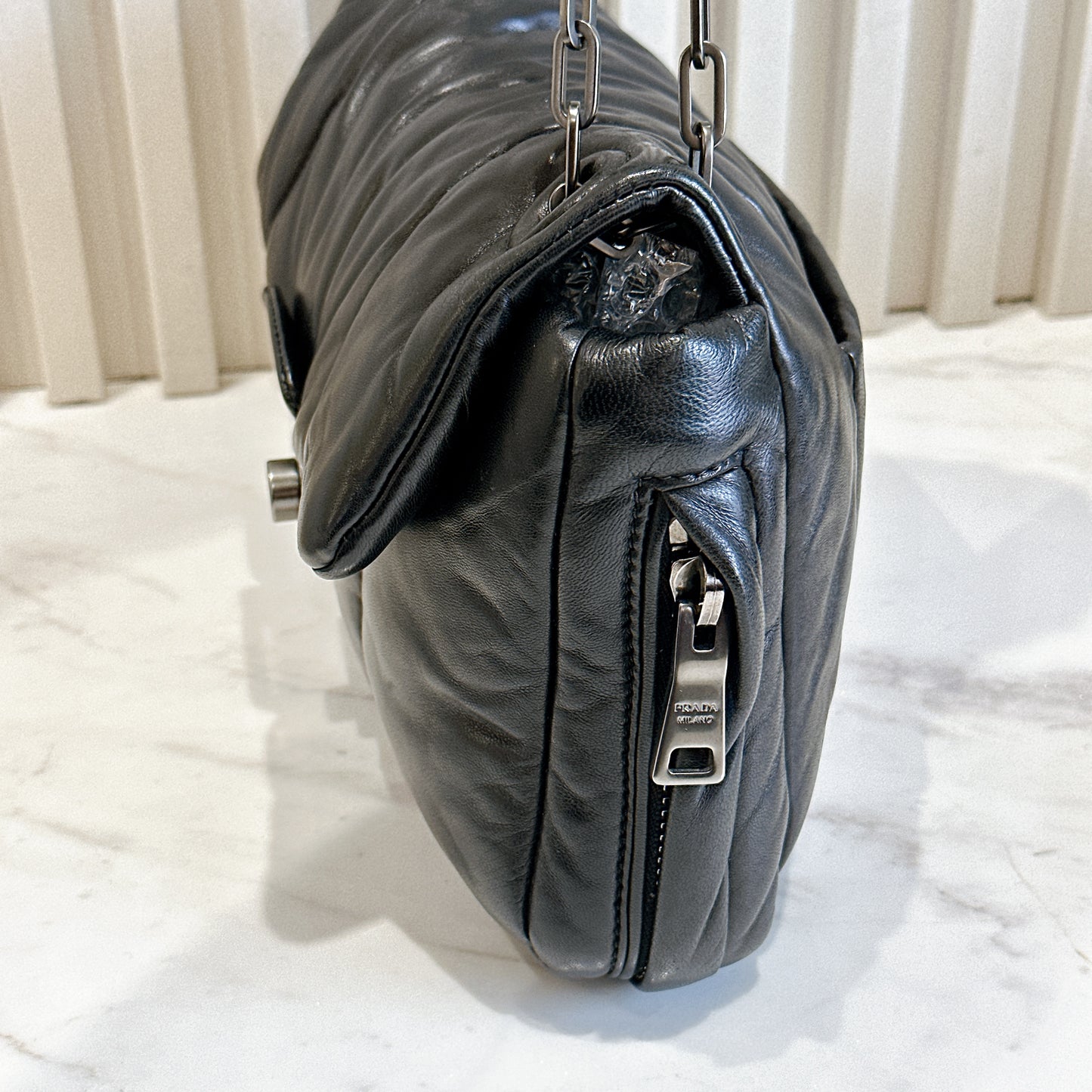 Prada Nappa Bomber Chain Bag