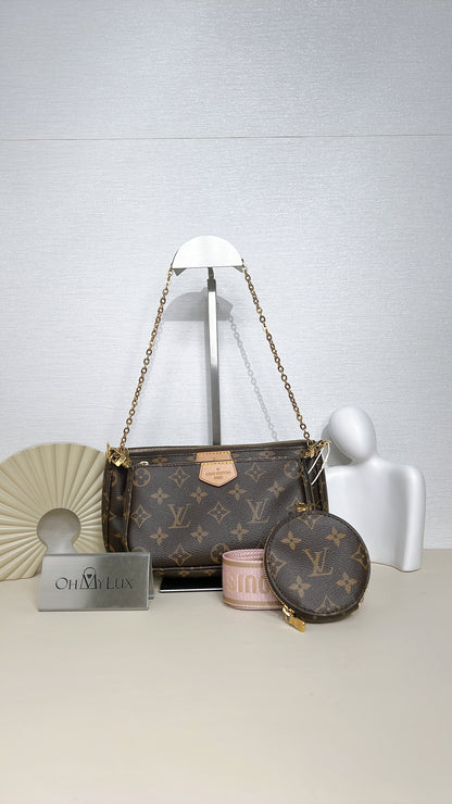 LV Monogram Multi Pochette in Pink Strap
