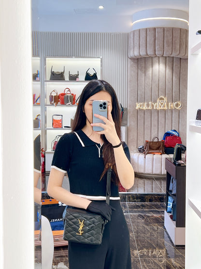 YSL June Box Bag in Black GHW