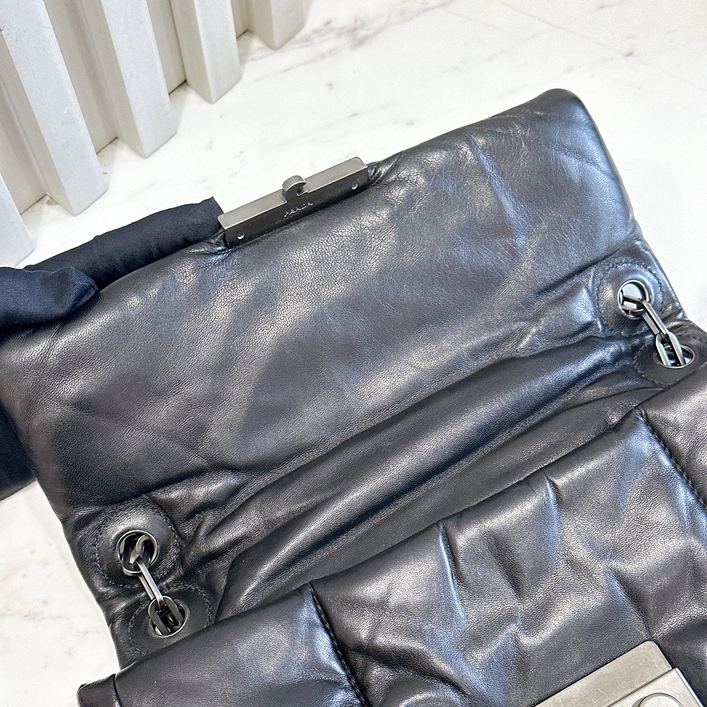 Prada Nappa Bomber Chain Bag