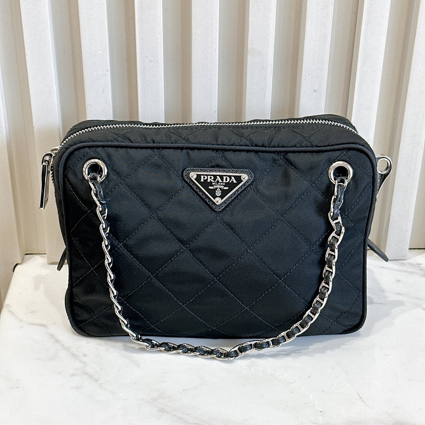 Prada Quilted Tessuto Nylon Shoulder Bag