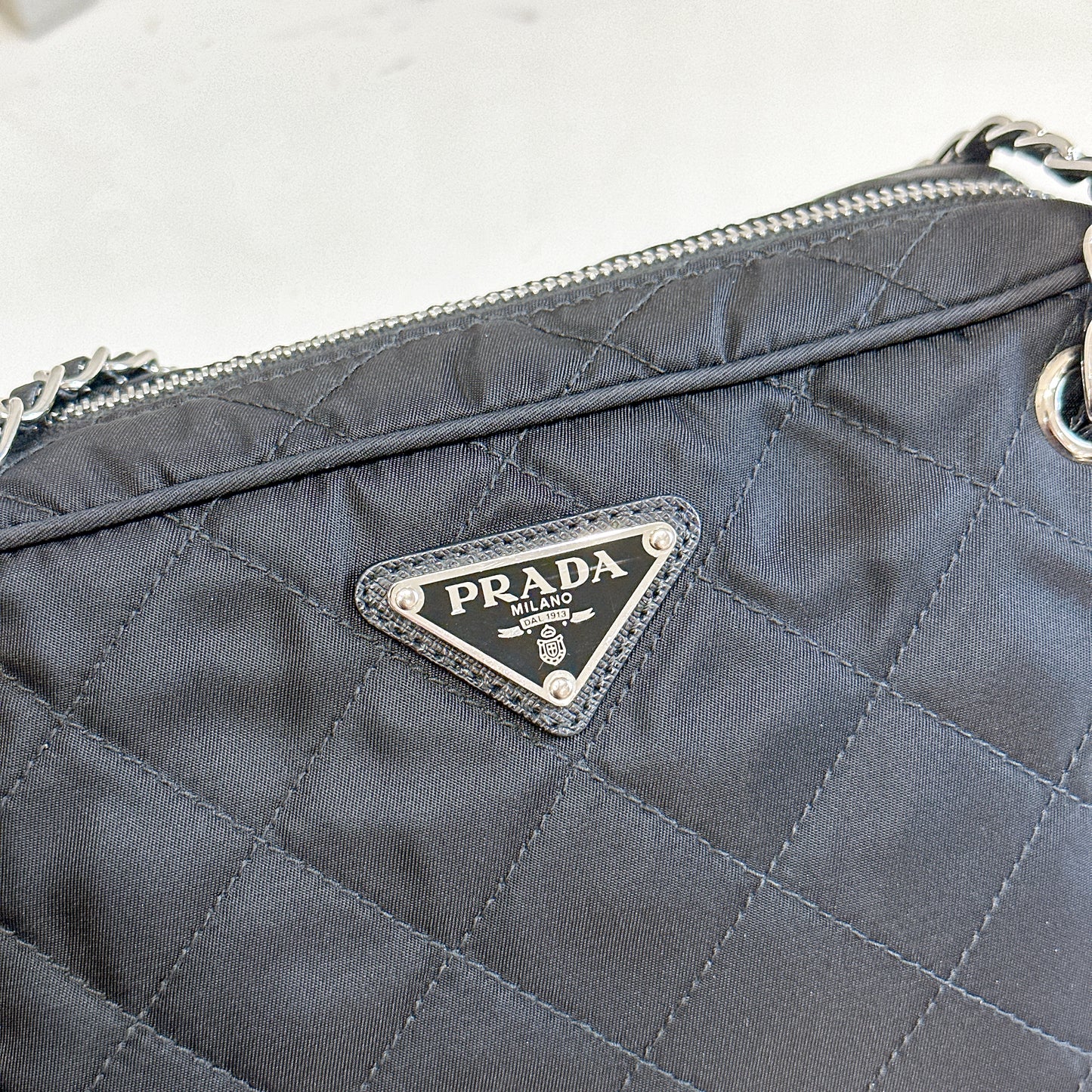Prada Quilted Tessuto Nylon Shoulder Bag