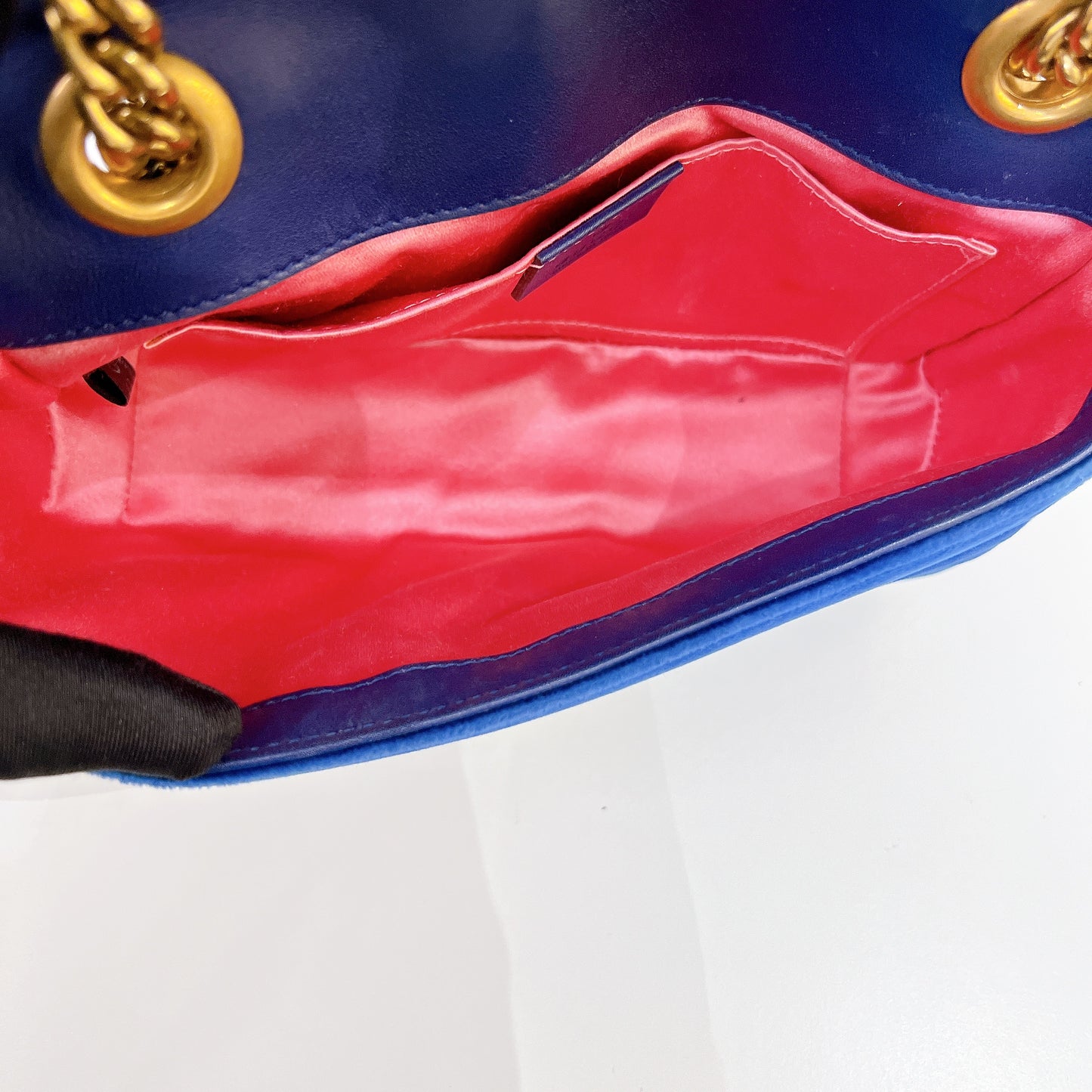 Gucci Marmont Mini Blue In Velvet