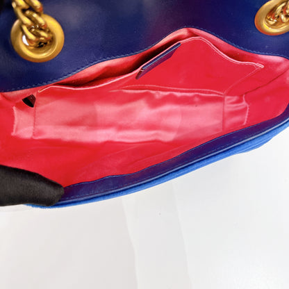 Gucci Marmont Mini Blue In Velvet