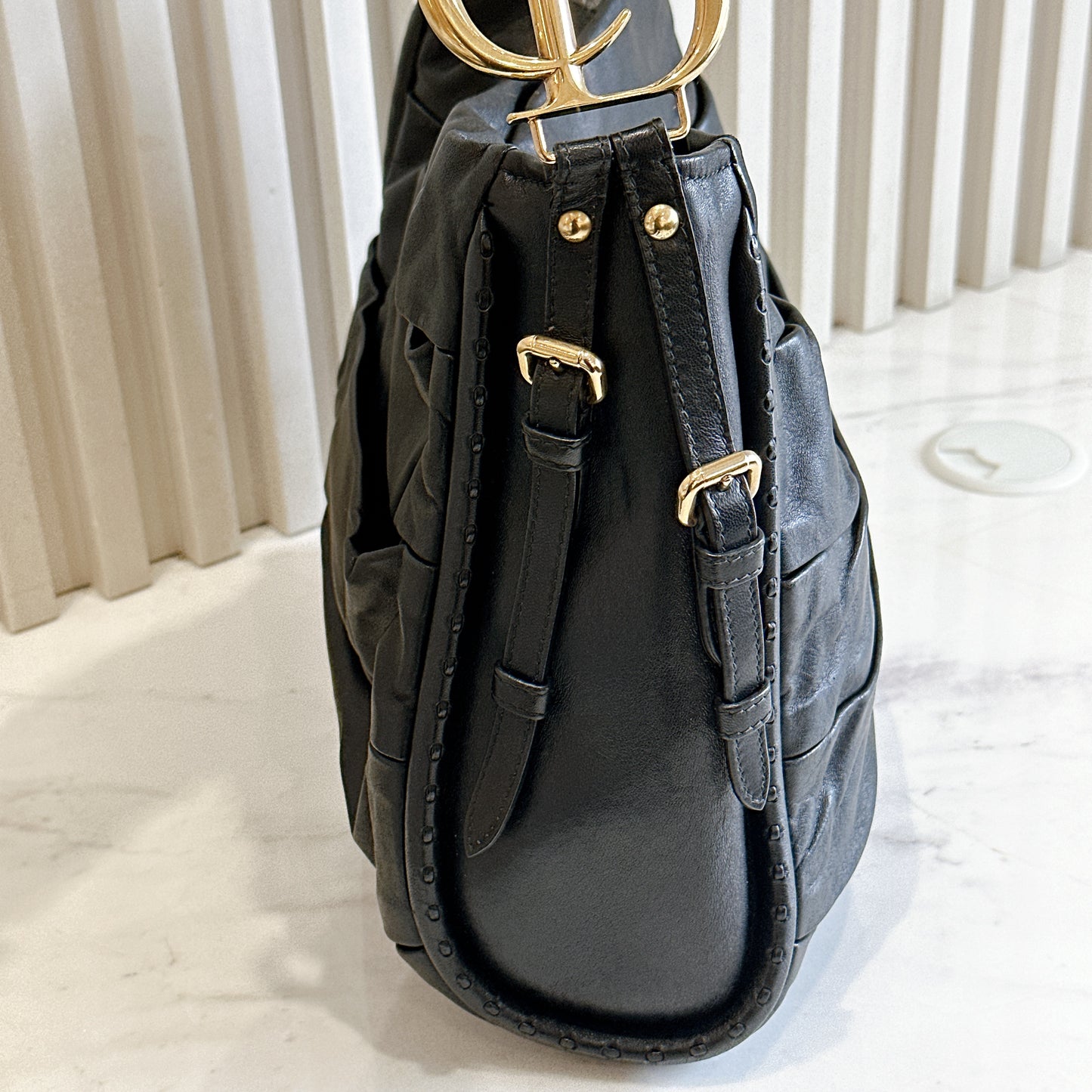 Dior Libertine Hobo in Black Lambskin