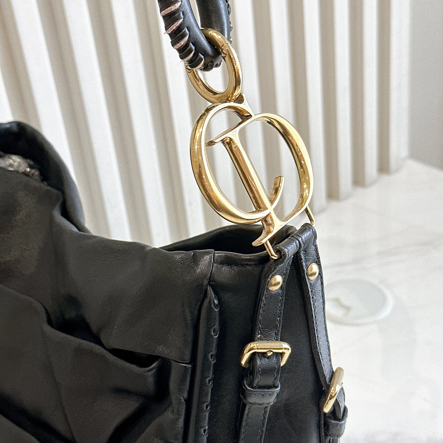 Dior Libertine Hobo in Black Lambskin