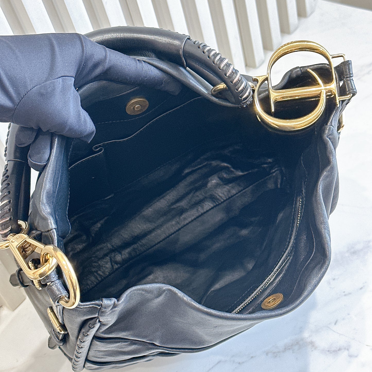 Dior Libertine Hobo in Black Lambskin
