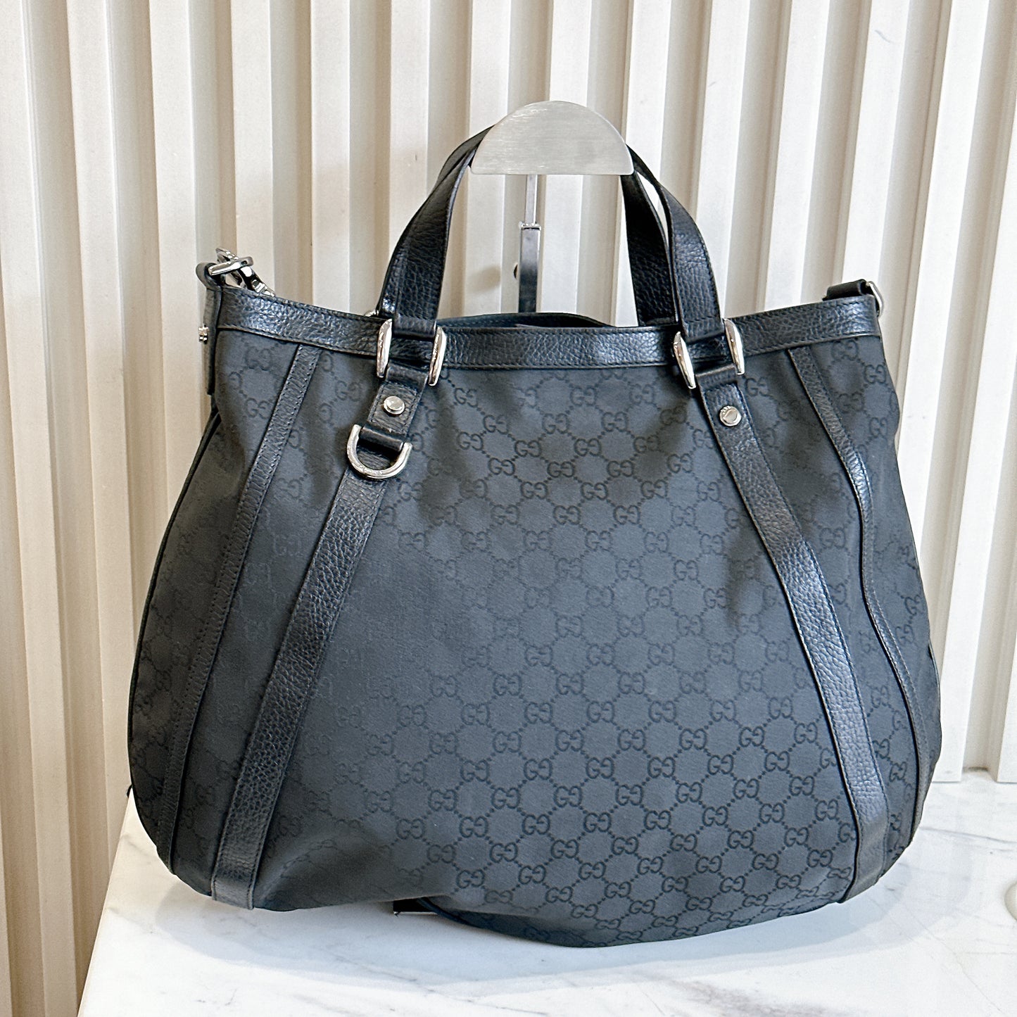 Gucci GG Black Canvas 2 Way Shoulder Bag
