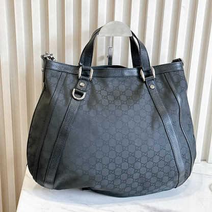 Gucci GG Black Canvas 2 Way Shoulder Bag