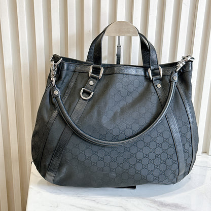 Gucci GG Black Canvas 2 Way Shoulder Bag