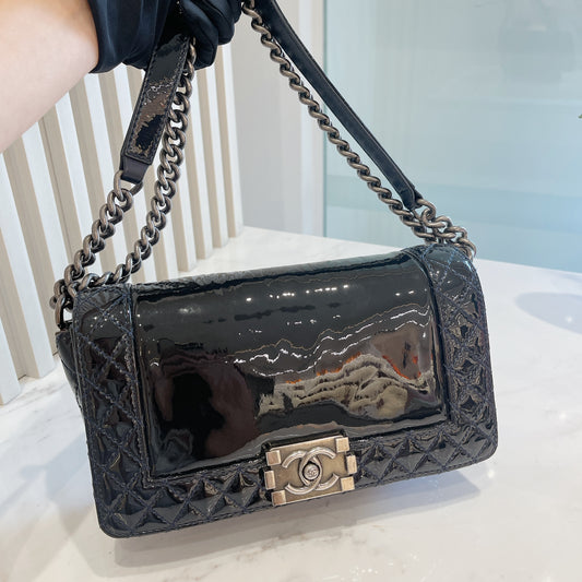 Chanel Boy Patent Reverso Boy Flap