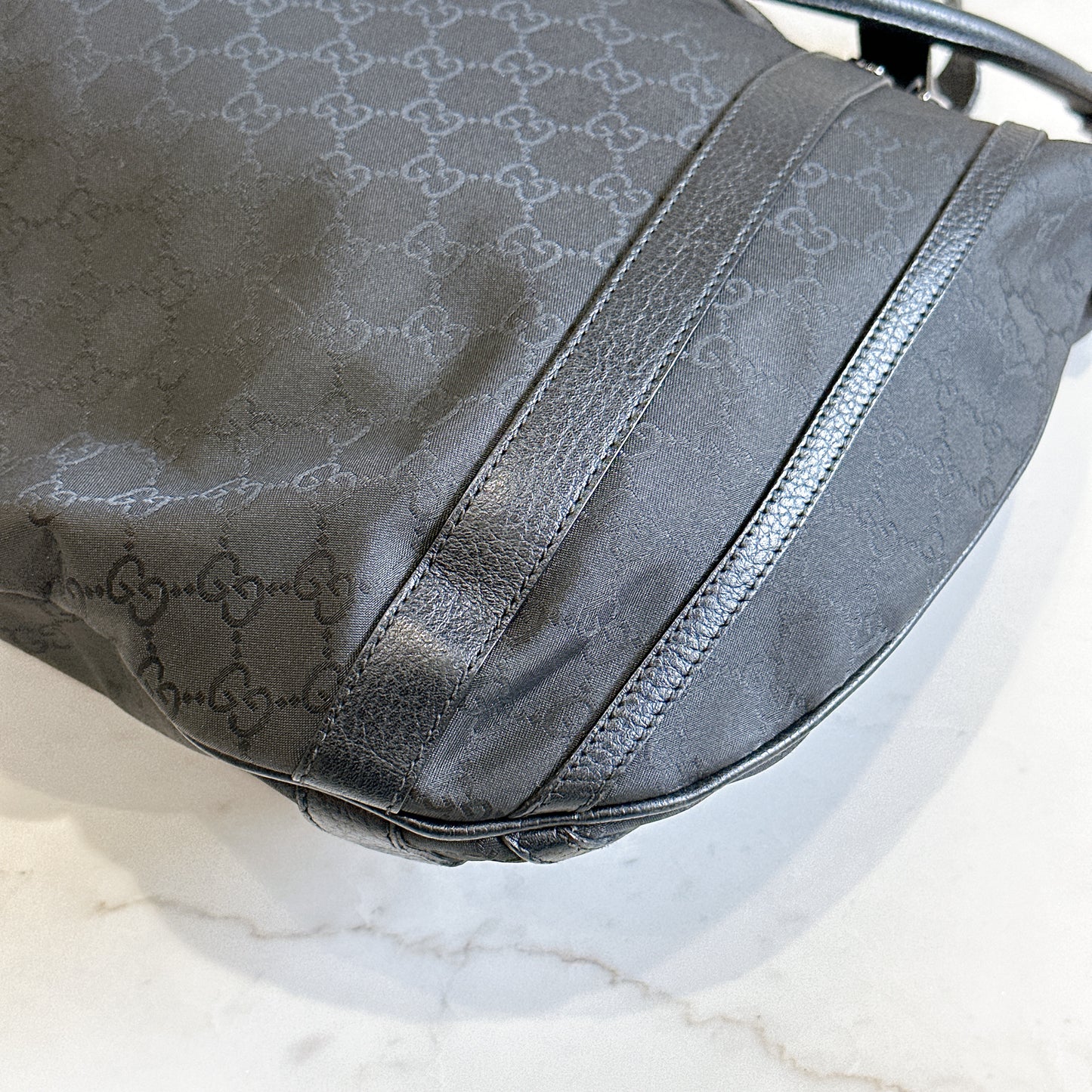 Gucci GG Black Canvas 2 Way Shoulder Bag
