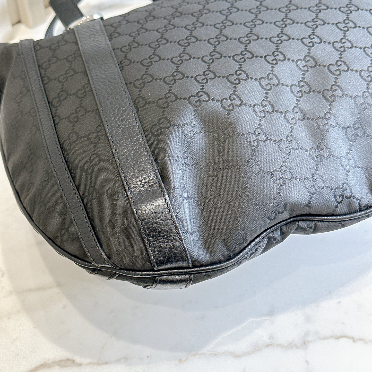 Gucci GG Black Canvas 2 Way Shoulder Bag