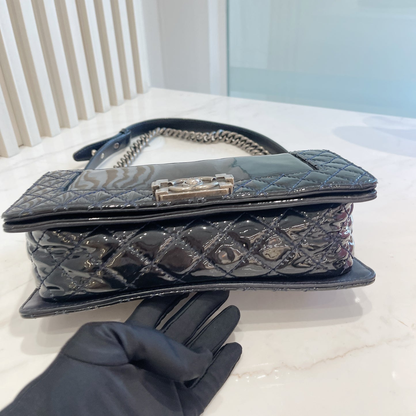 Chanel Boy Patent Reverso Boy Flap