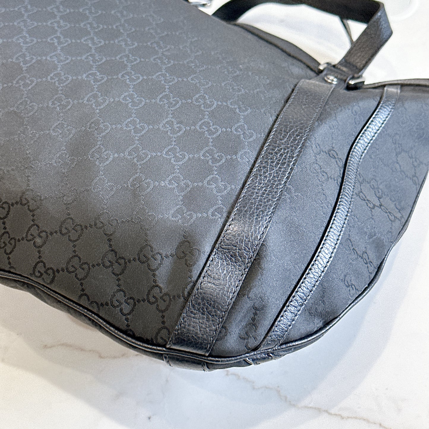 Gucci GG Black Canvas 2 Way Shoulder Bag
